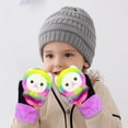 thumbnail image 1 of Lilgiuy Kids Girls Boys Warm Gloves Winter Cute Cartoon Pattern Windproof Plus Velvet Thermal Lock Temperature Gloves for Outdoor Sports Multicolor, 1 of 5