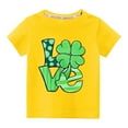 thumbnail image 1 of Lilgiuy Kids St Patricks Day Shirt Boys Girls Saint Patrick's Green Clover Lucky Graphic Tees Toddler Short Sleeve T-Shirt Tops for Running Tennis (Yellow), 1 of 3