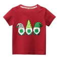 thumbnail image 1 of Lilgiuy Kids St Patricks Day Shirt Boys Girls Saint Patrick's Green Gnome Lucky Graphic Tees Toddler Short Sleeve T-Shirt Tops Gift for Children (Red), 1 of 3