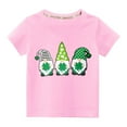 thumbnail image 1 of Lilgiuy Kids St Patricks Day Shirt Boys Girls Saint Patrick's Green Gnome Lucky Graphic Tees Toddler Short Sleeve T-Shirt Tops for Running Tennis (Pink), 1 of 3