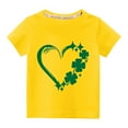thumbnail image 1 of Lilgiuy Kids St Patricks Day Shirt Boys Girls Saint Patrick's Green Heart Lucky Graphic Tees Toddler Short Sleeve T-Shirt Tops for Pohoto Shoots (Yellow), 1 of 3