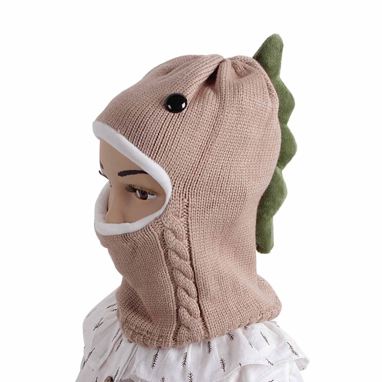 Little Surprise Box 2Pcs Party Dino Themed Beanie Winter Cap Neck Muffler For Kids