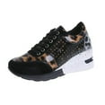 thumbnail image 1 of Honeeladyy Lace-up Casual Platform Wedge Heel Sequined Single Shoes Sneakers Women Brown Sales, 1 of 3