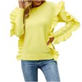 thumbnail image 1 of Lilgiuy Ladies Autumn And Winter Loose Top Solid Color Sleeve Long Sleeve Round Neck Round Neck Sweater,Yellow,8(L) Winter Fashion 2022, 1 of 5