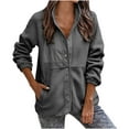 thumbnail image 1 of Lilgiuy Ladies Winter Loose Top Solid Color Long Sleeve Hoodless Casual Plush Jacket/Jacket Winter Dresses for 2022, 1 of 4
