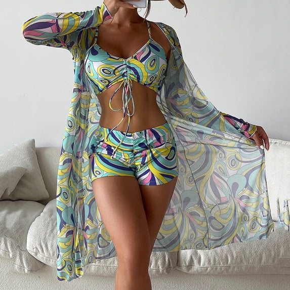 Lilgiuy Ladies Women's Swimwear Charming Bathing Suit Swimsuits For Women Beachwear Cover Ups Maxi Beach Clothes