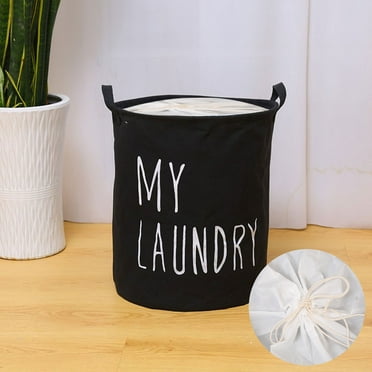 Lilgiuy Large Capacity Laundry Basket Organizer, Foldable Laundry Hamper Fabric Clothes Toy Storage Basket Nursery Hamper Storage Bin for Bedroom, Dorm, 13.78"x17.72", Black