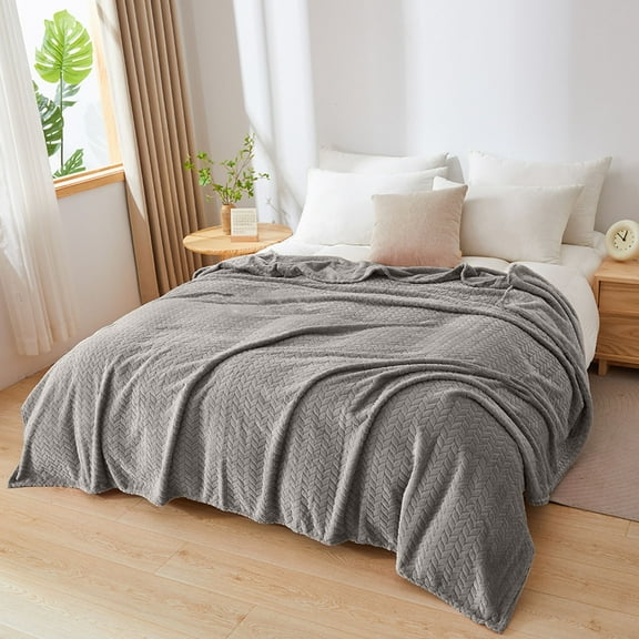 Lilgiuy Large Fleece Throw Blankets, Super Soft Comfortable Blankets for Adults, Washable Lightweight Blanket for Couch Sofa Bed Office, Warm Plush Blankets for All Season (59"×78", Gray)