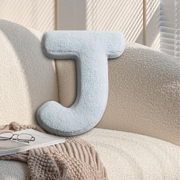 Lilgiuy Letter Pillow English Letters Pillow Soft Initial Throw Cushion Decorative Alphabet Letter Pillows Cozy 26 English Letters Throw Pillow for Living Room Sofa Couch Bed Car Decoration (J)