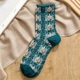 thumbnail image 1 of Lilgiuy Literature And Art Autumn And Winter Women's Medium Socks, Green High Sleeves, Retro Personality, Fashionable Socks, Leather Shoes for Running Hiking, 1 of 4