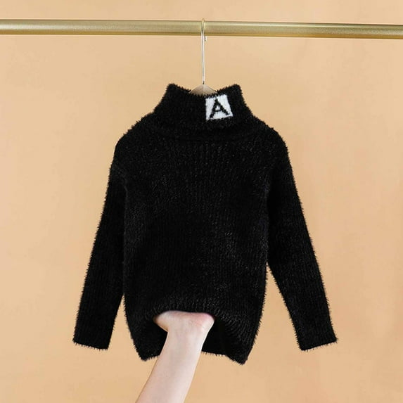 Lilgiuy Little Boy Girl Turtleneck Sweater Fall Winter Candy Color Soft Skinny Pullover Warm Sweater for Vacatioan Travel Holiday(2-10Years)