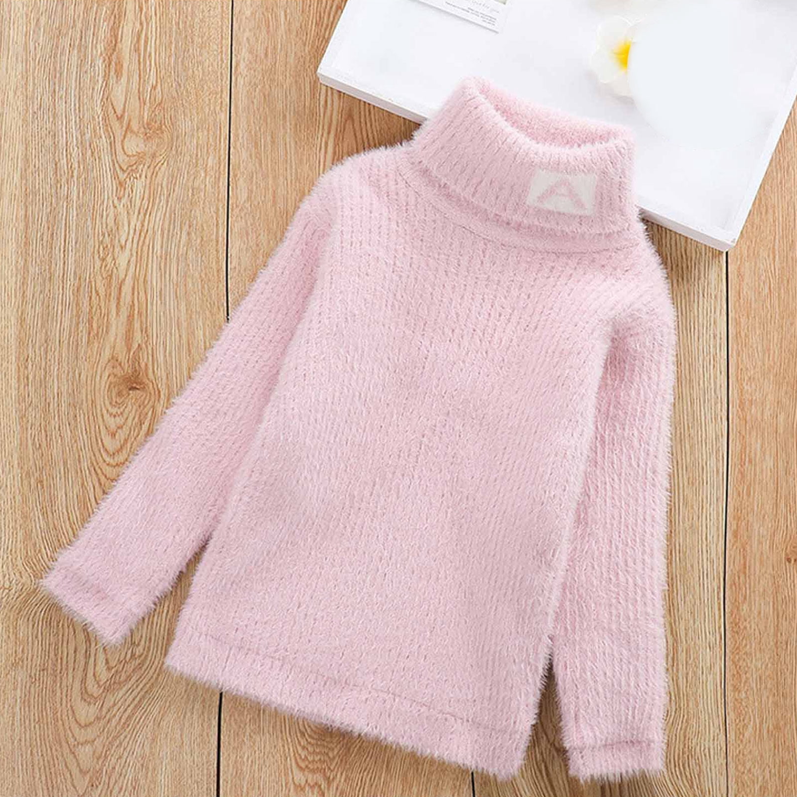 Kid Boy Solid Color Turtleneck Sweater