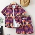 thumbnail image 1 of Lilgiuy Little Boys 2 Piece Outfits Hawaiian Shorts Sets Summer Tropical Leaves Print Short Clothing Sets T-Shirt and Shorts Set Beach Outfits for Holiday(Wine,10-12 Years), 1 of 3