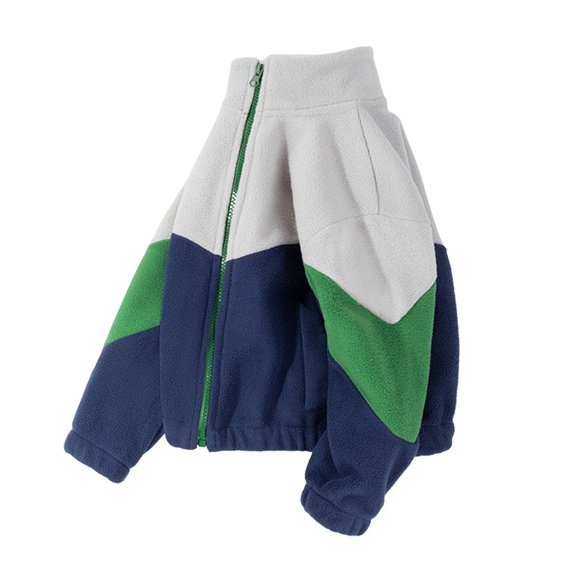 Lilgiuy Little Boys Girls Double-sided Fleece Jacket Children's Clothing Winter Warm Skin Friendly Zipper Sweatshirt Outerwear Dark Blue(3-11Years)