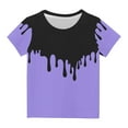 thumbnail image 1 of Lilgiuy Little Boys Girls Patchwork T Shirt Children Short-Sleeve Crew Neck Top Summer T Shirt for Workout Sport Athletic(Purple,9-10 Years), 1 of 4
