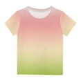 thumbnail image 1 of Lilgiuy Little Girls Boys Gradient Shirts Summer Short Sleeve Crewneck Lightweight Soft Tee Tops for Camping Playing(Multicolor,9-10 Years), 1 of 2