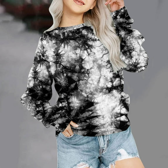 Lilgiuy Little Girls Rainbow Sweatshirt Casual Color Block Long Sleeve Crewneck Pullover Softable Active Sweatshirt Tops for Outdoor Activities Black(1-12 Years)