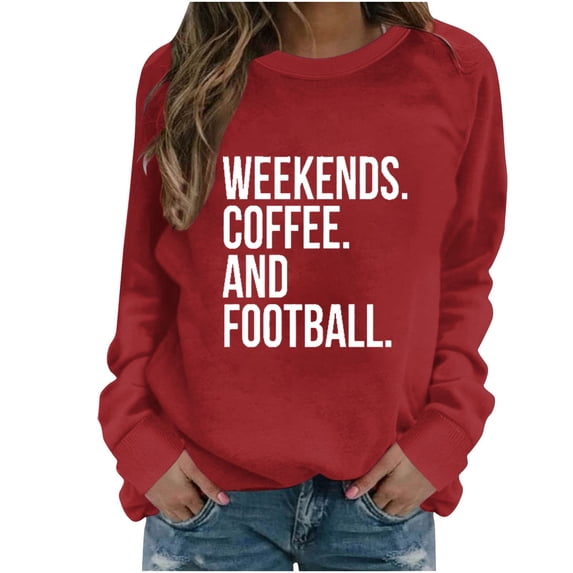 Lilgiuy Long Sleeve Shirts for Women Round- Neck Print Recreational Long Sleeve Tops for Carnival Time