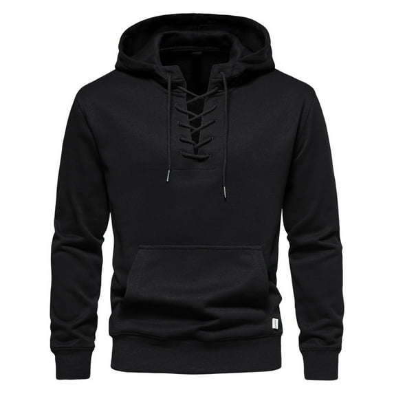 Lilgiuy Man Casual Hooded Have Pockets Pullover Long Sleeve Sweatshirt Blouse Tops for Stage Performance