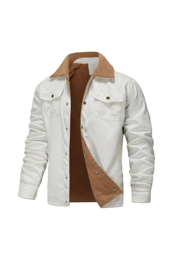 Man Long Sleeve Novelty Casual Jacket Pocket Button Lapel Coat Hoodless for New Year Christmas