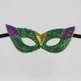 thumbnail image 1 of Lilgiuy Mardi Gras Face Mask Large Mardi Gras Mask Prop Mardi Gras Sequin Mask Masquerade Photo Props Mardi Gras Decorations for Dress-up Party Parade Carnival (Green,One Size), 1 of 2