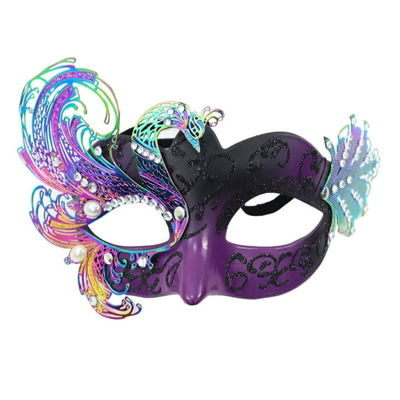 Lilgiuy Mardi Gras Masquerade Mask Half Face Venetian Masks Vintage Mascarade Mask Antique Look Costumes Party Accessory for Women Men Carnival, Multiple Styles and Colors