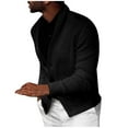 thumbnail image 1 of Lilgiuy Men Casual Button Long Sleeve Casual Solid Coat Cardigan Blouse Black（10） Fall Fashion for 2022 Spring Winter, 1 of 5