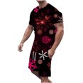 thumbnail image 1 of Lilgiuy Men Casual Christmas Round Neck T-Shirt 3D Print Short Sleeve Blouse And Pants Set 2022 Fall Winter, 1 of 5