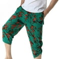 thumbnail image 1 of Lilgiuy Men Casual Fashion Floral Printing Mid Waist Capris Pants Harlan Pants Workout Hiking Track Golf Outdoor Pants, 1 of 5