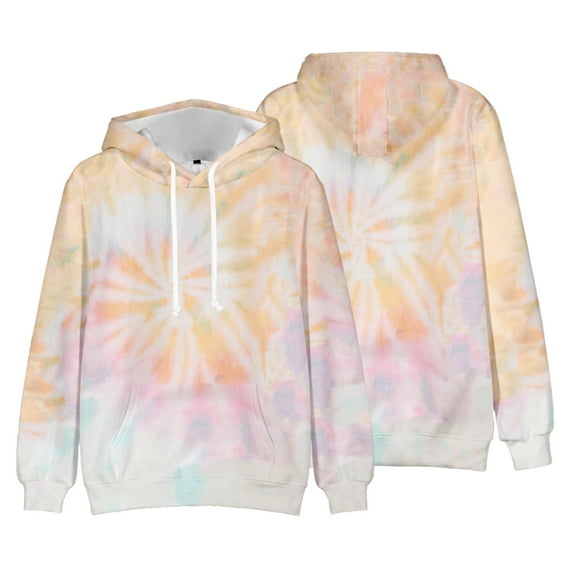 Lilgiuy Men Casual Fashion Round Neck Sweatshirt Tie-dye Pattern 3D Print Pullover Long Sleeve Tops Creative Gift for Dad Father Husband