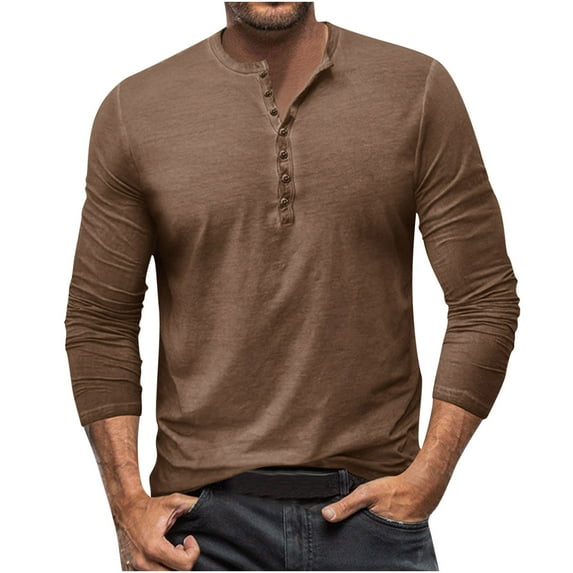Lilgiuy Men Casual Fashion Solid V-neck Long Sleeve Pullover Breathable Shirt Blouse Tops Performance Workout Muscle Cut Tee