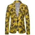 thumbnail image 1 of Lilgiuy Men Casual Hawaiian Holiday Sstyle Beautiful Flower Series Features Broken Flower Single Button Suit Yellow（） Fall Fashion 2022 Spring Winter, 1 of 5