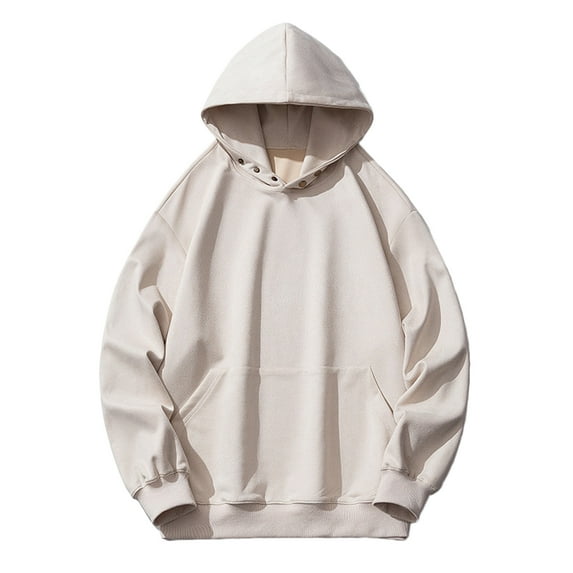 Lilgiuy Men Casual Hooded Round Neck Long Sleeve Pullover Color Sweatshirts Blouse for Daily Life