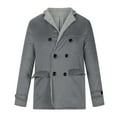 thumbnail image 1 of Lilgiuy Men Casual Keep Warm Thicken Long Sleeve Turndown Button Jacket Patchwork Coats Gray（6） Winter Clothes for 2022, 1 of 5