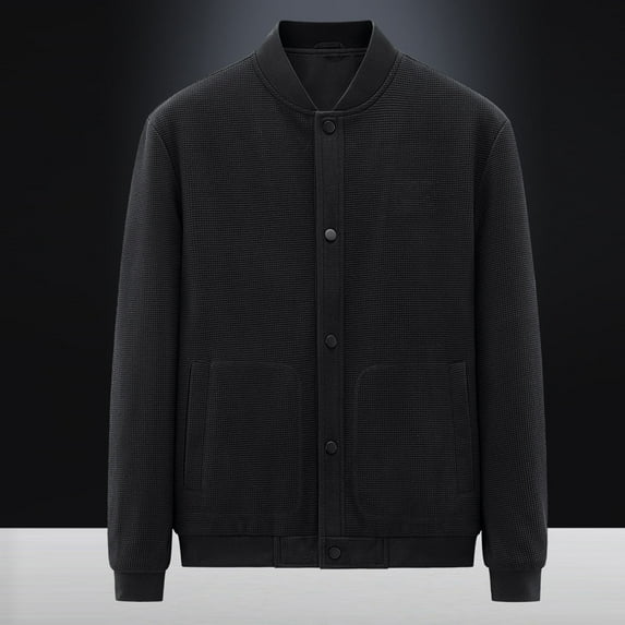 Lilgiuy Men Casual Novelty Long Sleeve Turndown Zipped Pocket Cotton Thermal Top Jacket for Sailing Fishing Camping