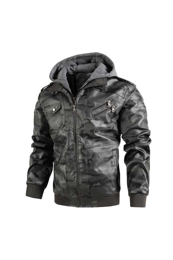 Men Casual Pure Color Novelty Turn-down Collar Down Hooded Cardigan Warm Cotton Jacket for Photoshot