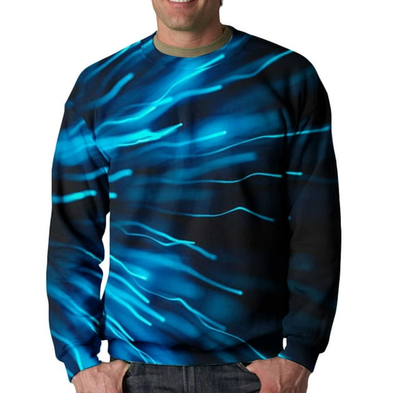 Lilgiuy Men Casual Round Neck Long Sleeve Pullover 3D Printed Sweatshirts Blouse Creative Gift for Dad Father Husband