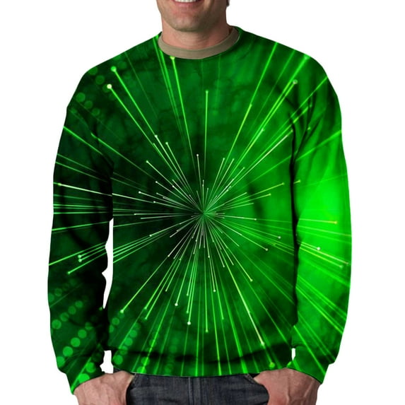 Lilgiuy Men Casual Round Neck Long Sleeve Pullover 3D Printed Sweatshirts Blouse for Party Birthday Club
