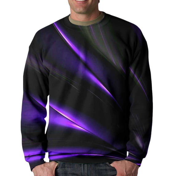 Lilgiuy Men Casual Round Neck Long Sleeve Pullover 3D Printed Sweatshirts Blouse for Vacation Festival Holiday