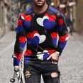 thumbnail image 1 of Lilgiuy Men Casual Round Neck Long Sleeve Pullover Valentine's Day 3D Printed T-Shirt Blouse Streetwear, 1 of 5
