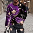 thumbnail image 1 of Lilgiuy Men Casual Round Neck Long Sleeve Pullover Valentine's Day 3D Printed T-Shirt Blouse Streetwear, 1 of 5