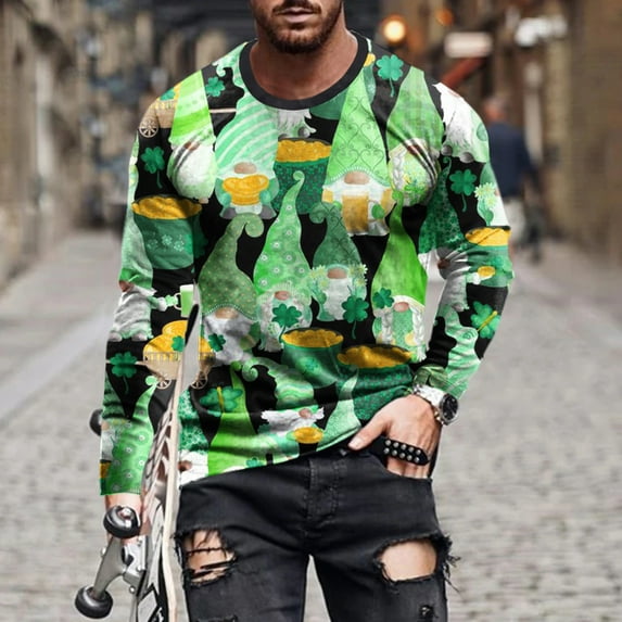 Lilgiuy Men Casual Round Neck Short Sleeve Pullover Line 3D Printed T-Shirt Blouse Ideal for Gym Workout Jogging Beach