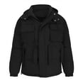 thumbnail image 1 of Lilgiuy Men Casual Solid Color Novelty Tooling Warm Plus Vvelvet Thick Zipper Closure Coat for Sailing Fishing Camping, 1 of 4