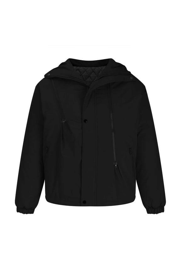 Men Casual Solid Color Novelty Tooling Warm Thick Zipper Closure Button Coat for Tennis Basketball