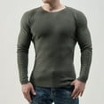thumbnail image 1 of Lilgiuy Men Casual Solid Round Neck Pullover Long Sleeve Sweater Slim Fit Bottoming Knit Top for Gym Workout Jogging Beach, 1 of 5