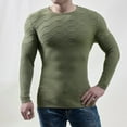 thumbnail image 1 of Lilgiuy Men Casual Solid Round Neck Pullover Long Sleeve Sweater Slim Fit Bottoming Knit Top for Vacation Festival Holiday, 1 of 5