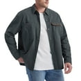 thumbnail image 1 of Lilgiuy Men Casual Solid Turndown Long Sleeve Button Jacket With Pockets Gray Fall Fashion for 2022 Spring Winter, 1 of 5
