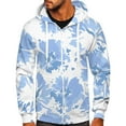 thumbnail image 1 of Lilgiuy Men Casual Sports Fitness Sweatshirt Hooded Zipper Gradient Tie-Dye Print Jacket Blue 2022 Fall Winter, 1 of 4