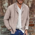 thumbnail image 1 of Lilgiuy Men Casual Turn-down Collar Long Sleeve Button Cardigan Jacket for Vacation Holiday, 1 of 5