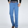 thumbnail image 1 of Lilgiuy Men Classic Fit Dress Pant Casual Flat Front Pant Expandable Waist Suit Pant for Sailing Fishing Camping, 1 of 5